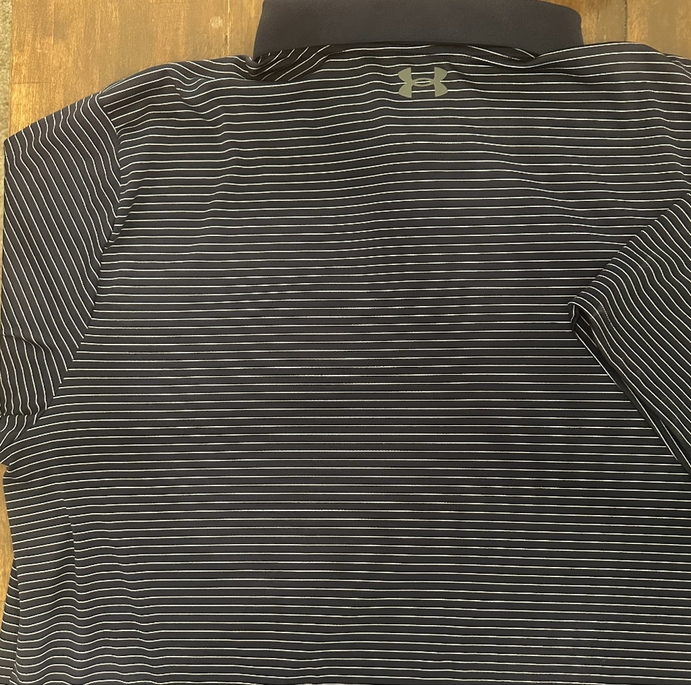 Under Armour Men's Polo Shirt - Black and White Stripes